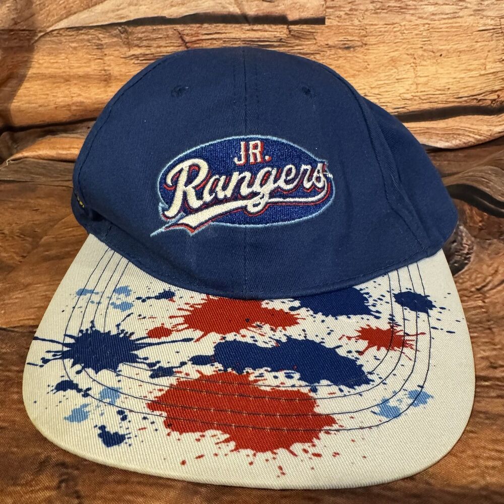 Texas Rangers Jr Rangers Youth Snapback Hat Blue Golden Chick Paint Splatter MLB